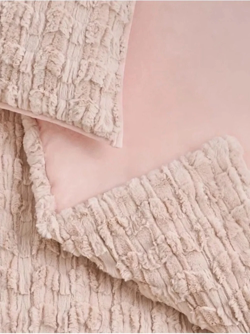 UGG Denai Twin/Twin XL Comforter Set 2 Piece 68x90 Blush Pink Textured Quilt Set